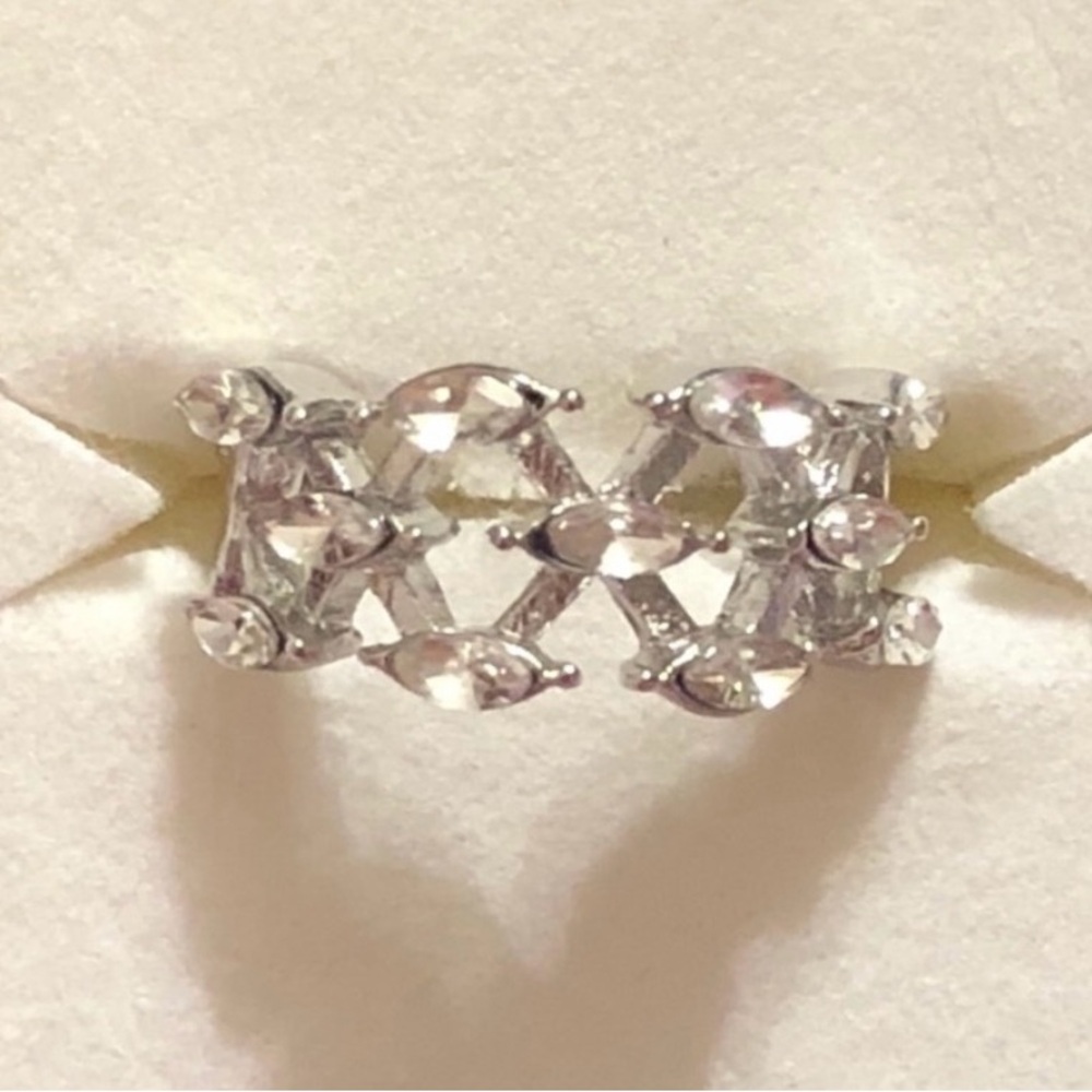 New Sterling silver white topaz crisscross ring 5.5